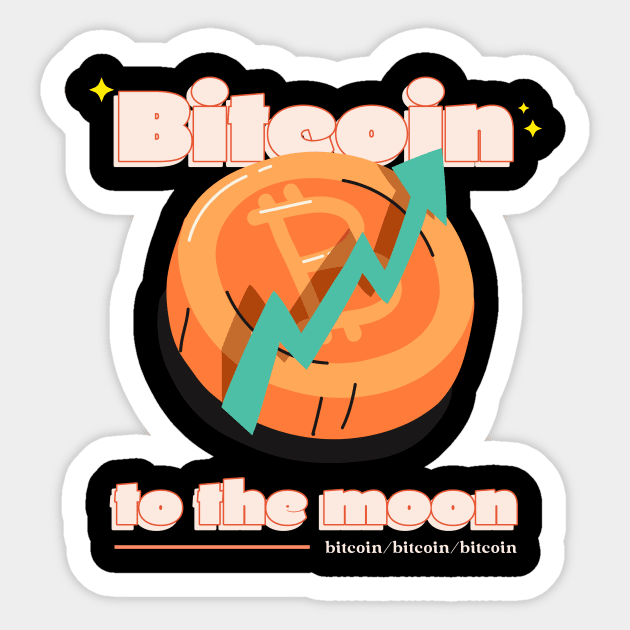 Bitcoin to the moon Sticker by Pixelz